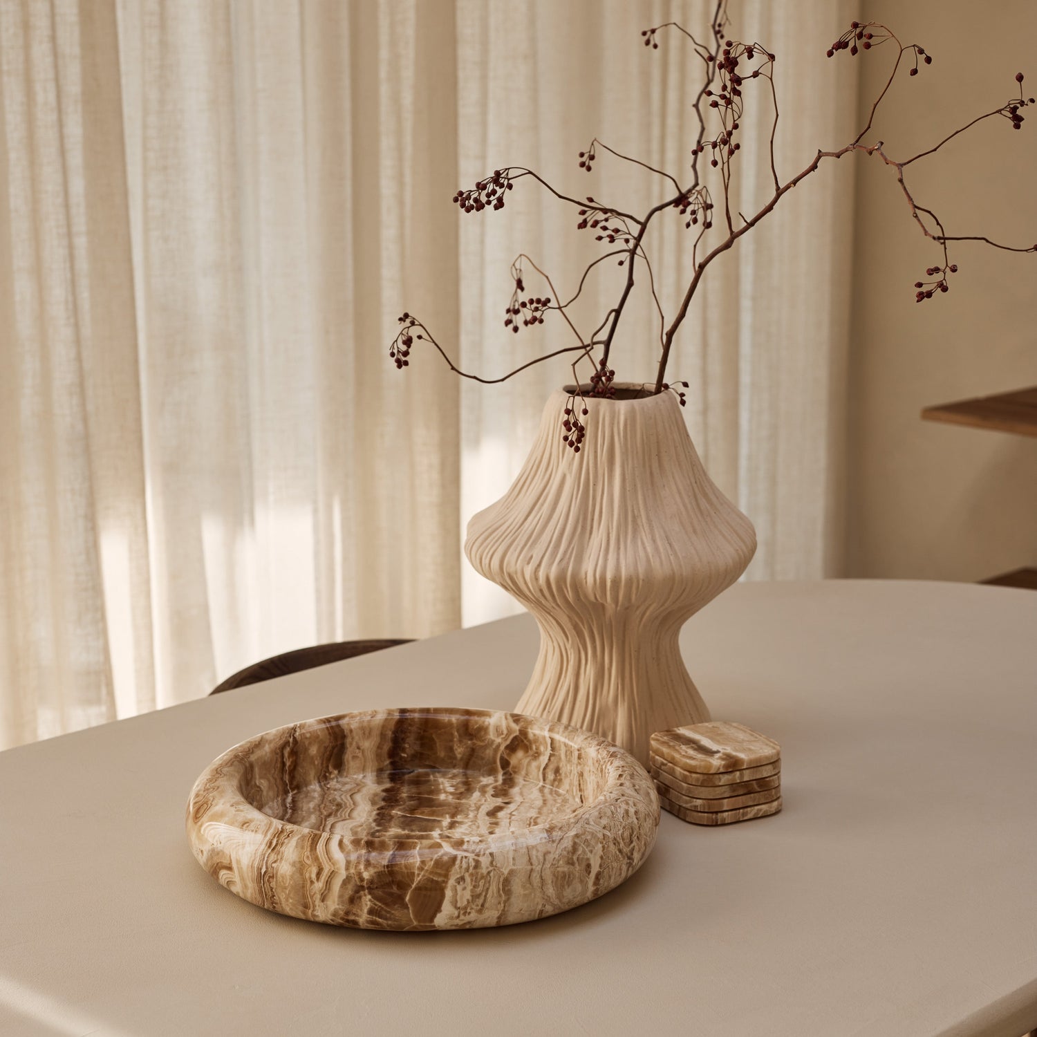 Sandal onyx turban bowl 40cm