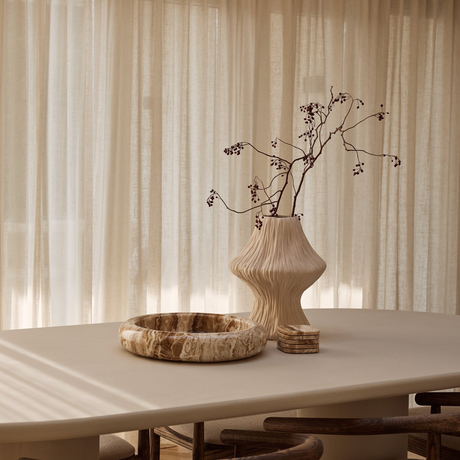 Sandal onyx turban bowl 40cm