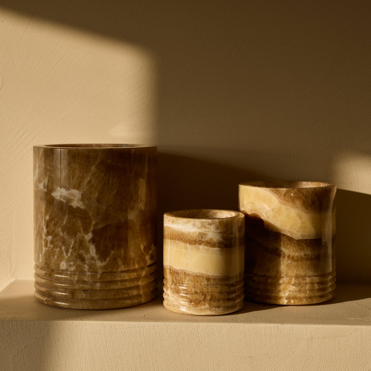 Windlicht Sandal onyx M Ø11x13cm