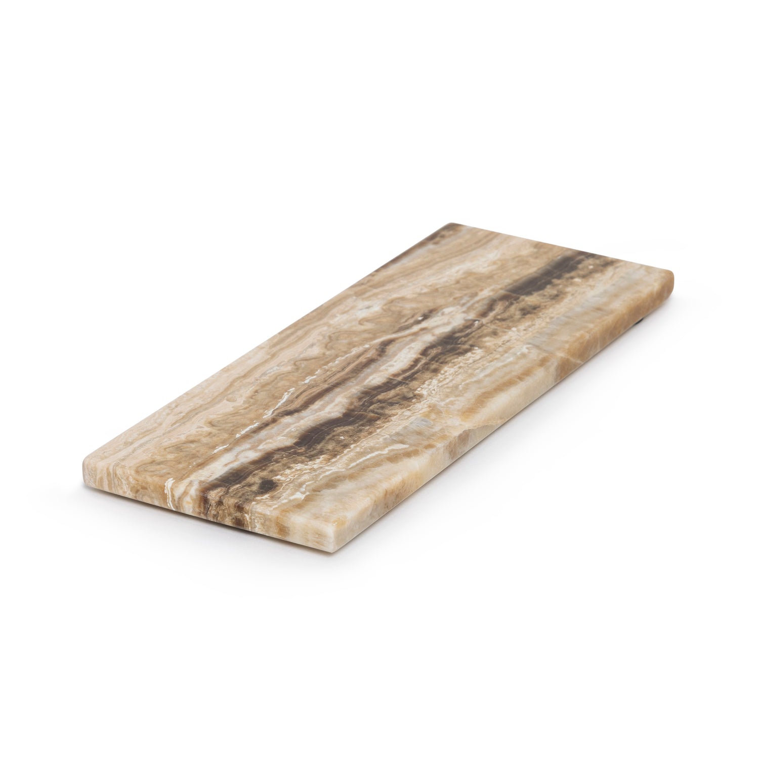 Marmer dienblad rechthoek S sandal onyx 10x25cm