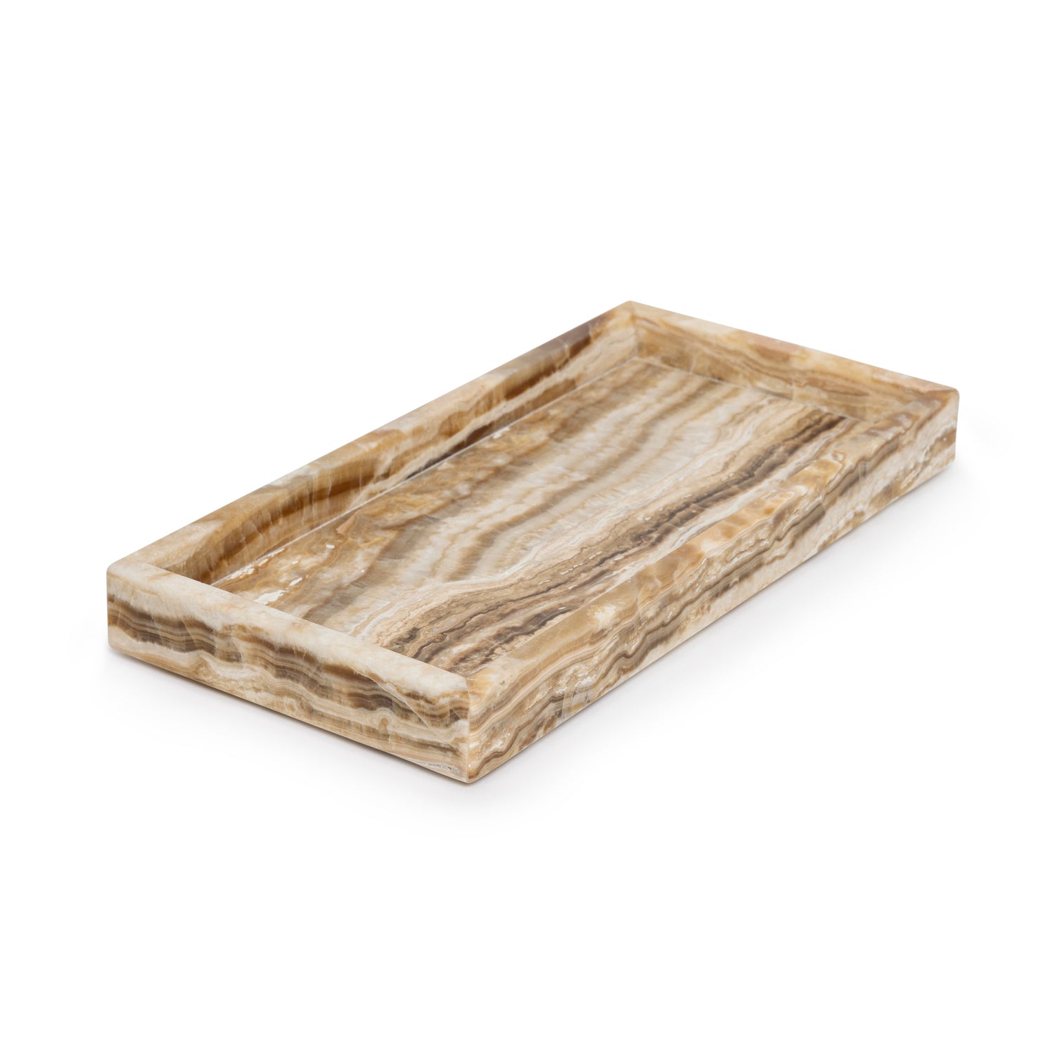Marmer dienblad met rand 15x30cm sandal onyx