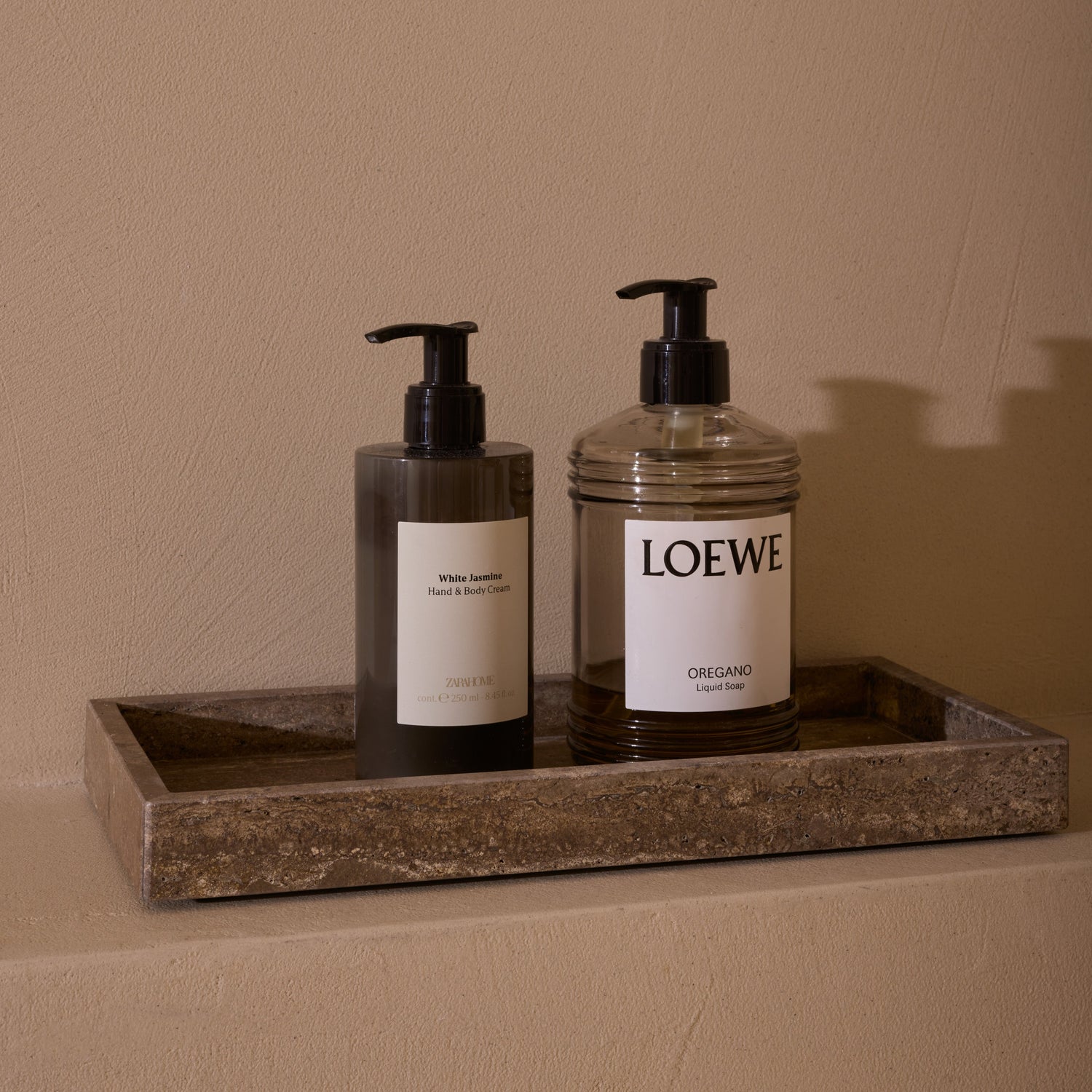 Titanium travertine dienblad tray 15x30cm