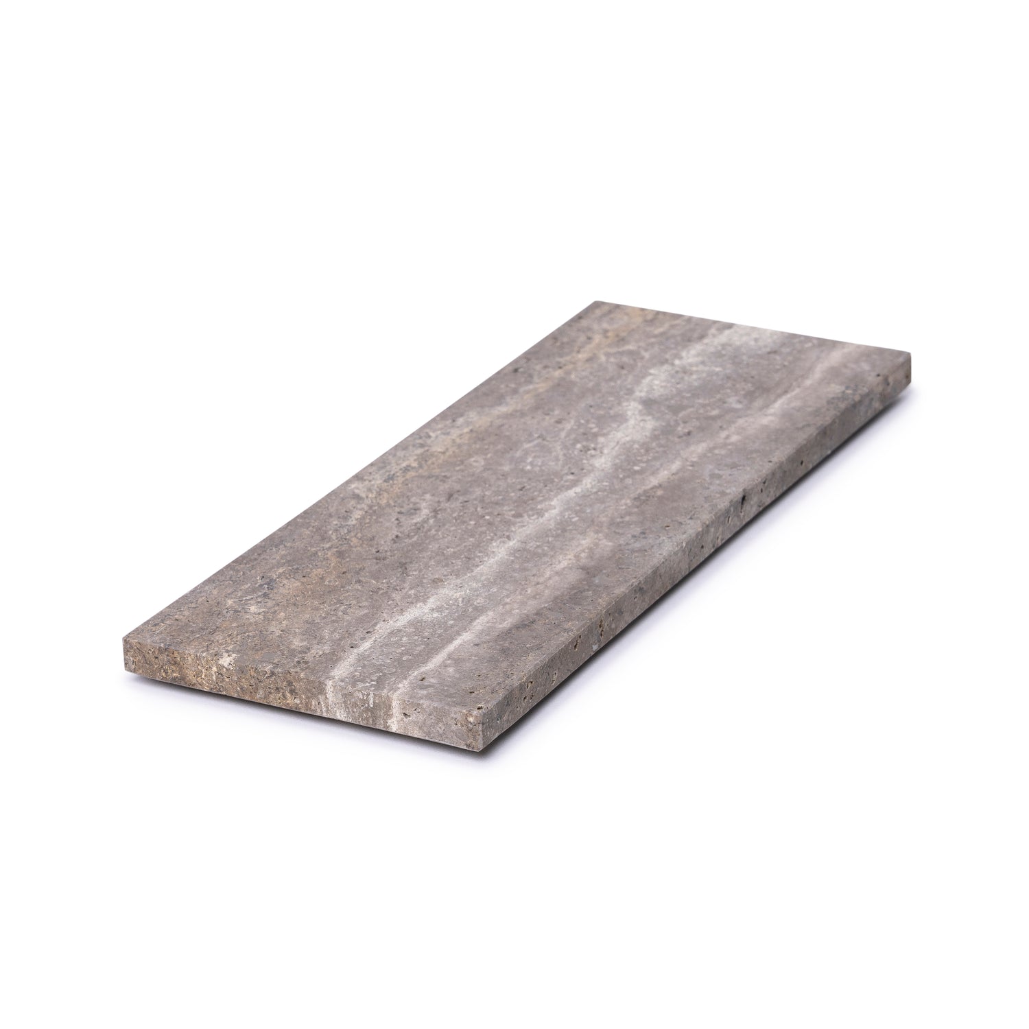 Marmer dienblad rechthoek S Titanium travertine 10x25cm