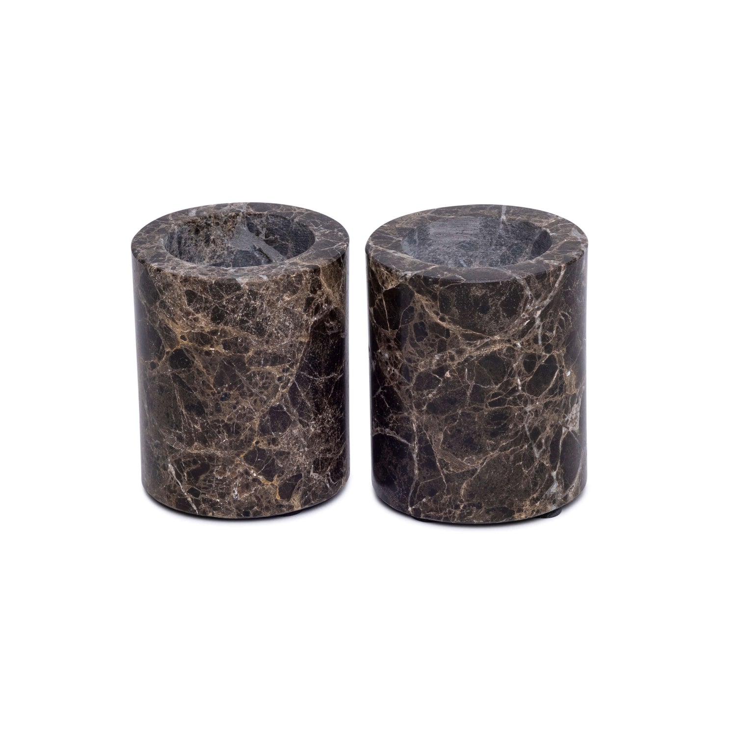 Marmer waxinelichthouder M Ø6x7cm bruin