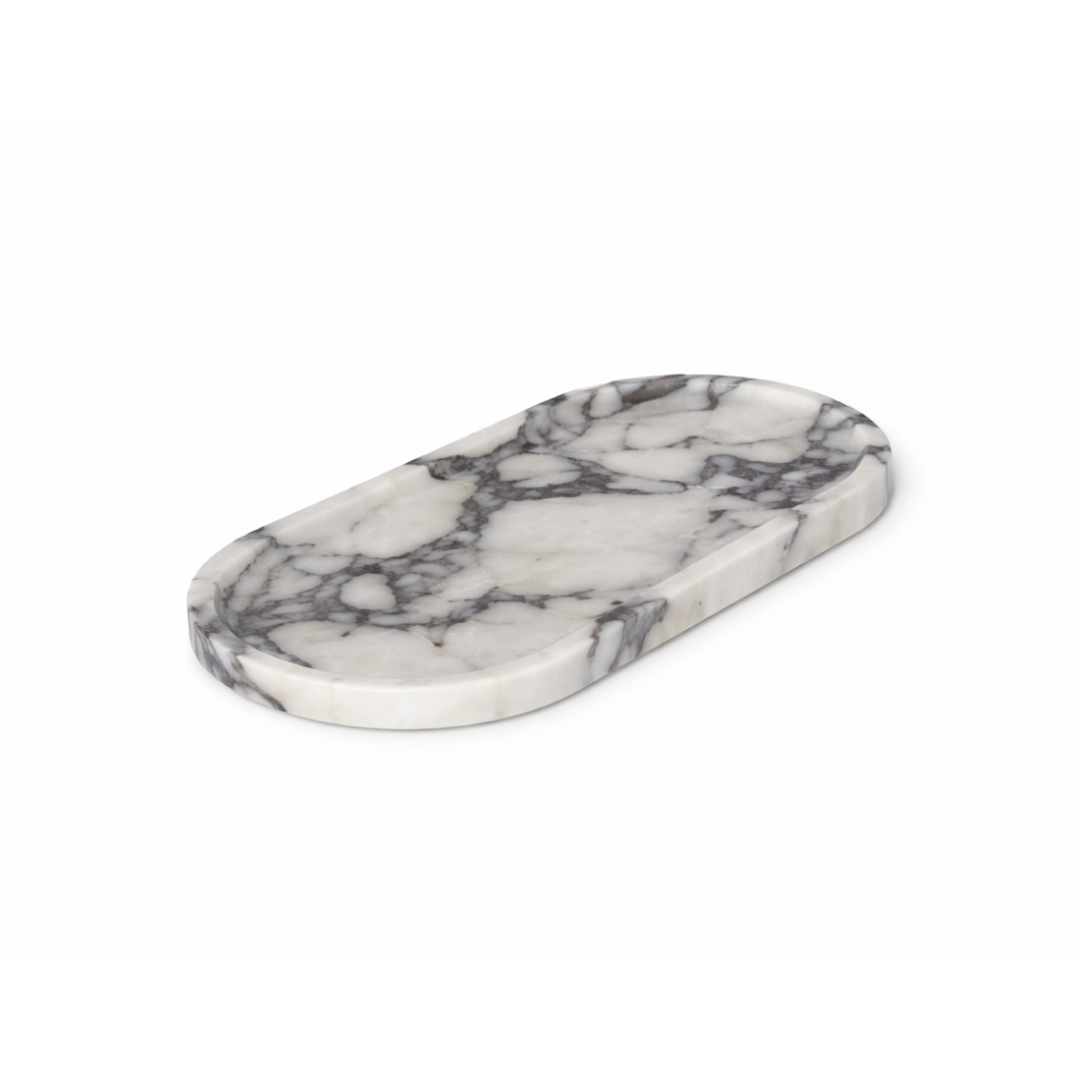 Marmer tray ovaal 30x15cm Calacatta