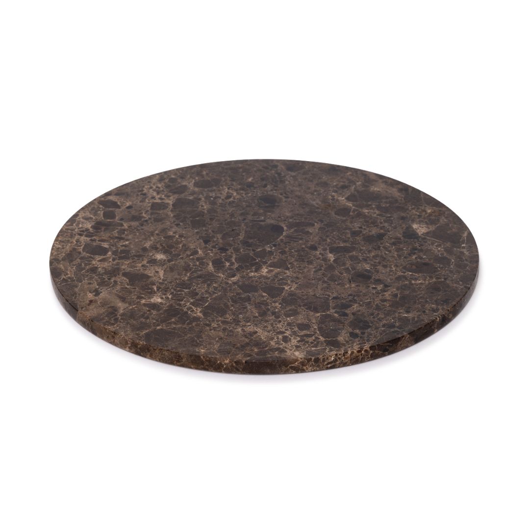 Marmer dienblad rond Ø30cm bruin
