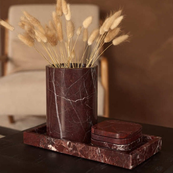 Marmer vaas/wijnkoeler rood