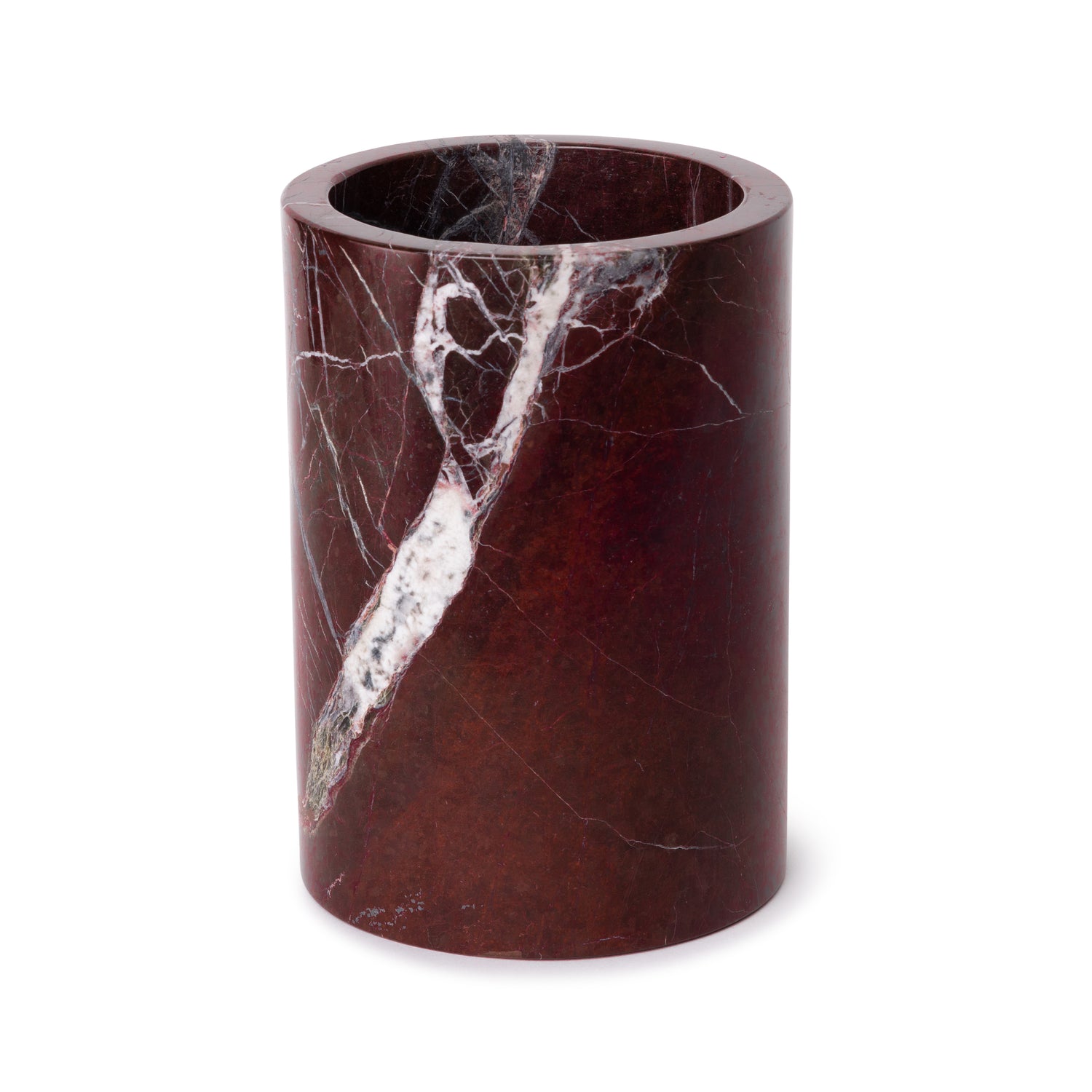 Marmer vaas/wijnkoeler rood Ø12x18cm
