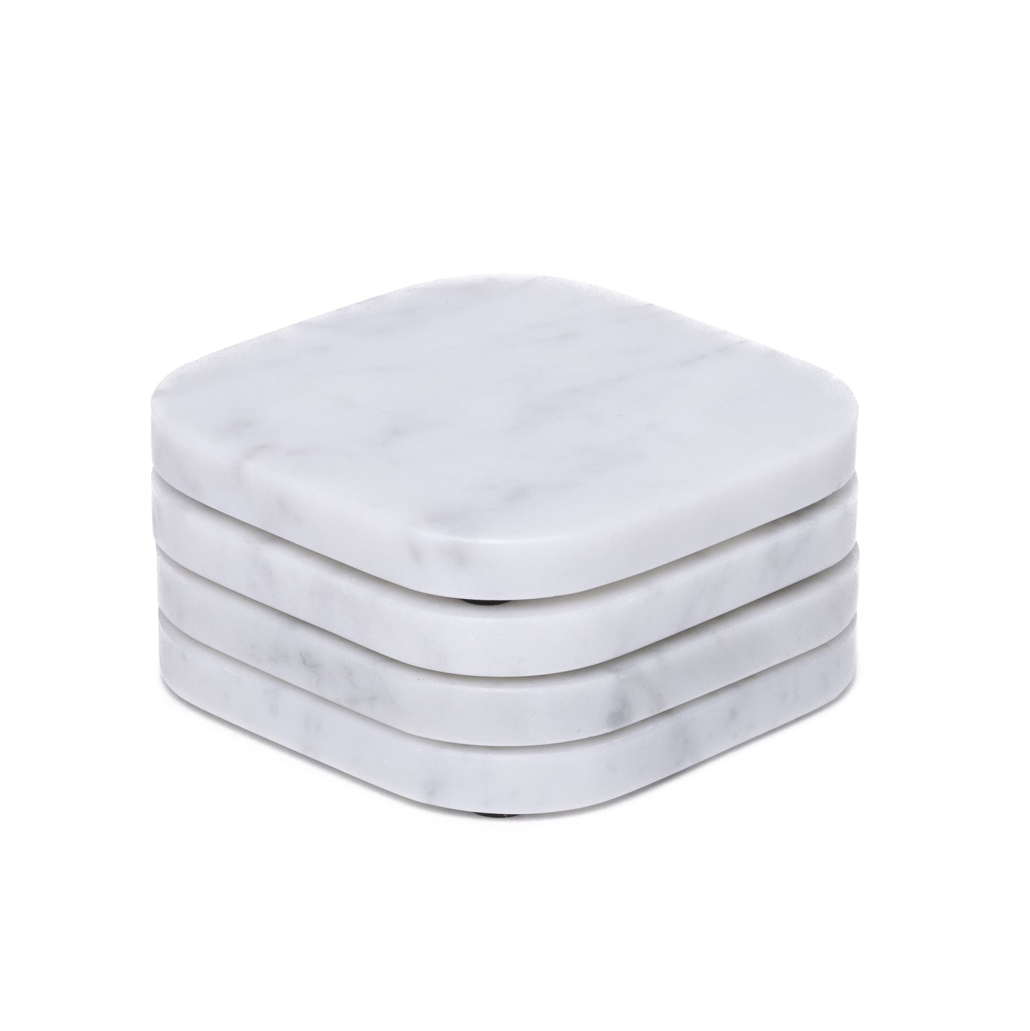 Coaster marble - organic - white set of 4 pieces - 10x10x1cm