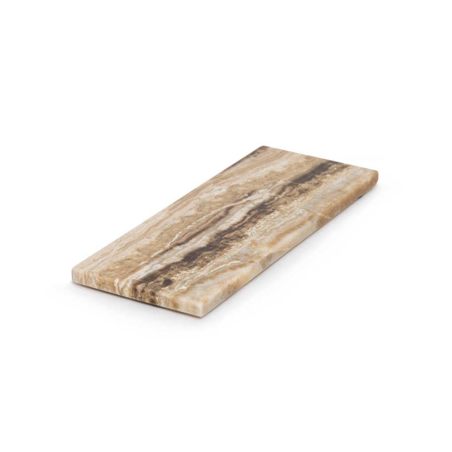 Marmer dienblad rechthoek S sandal onyx 10x25cm