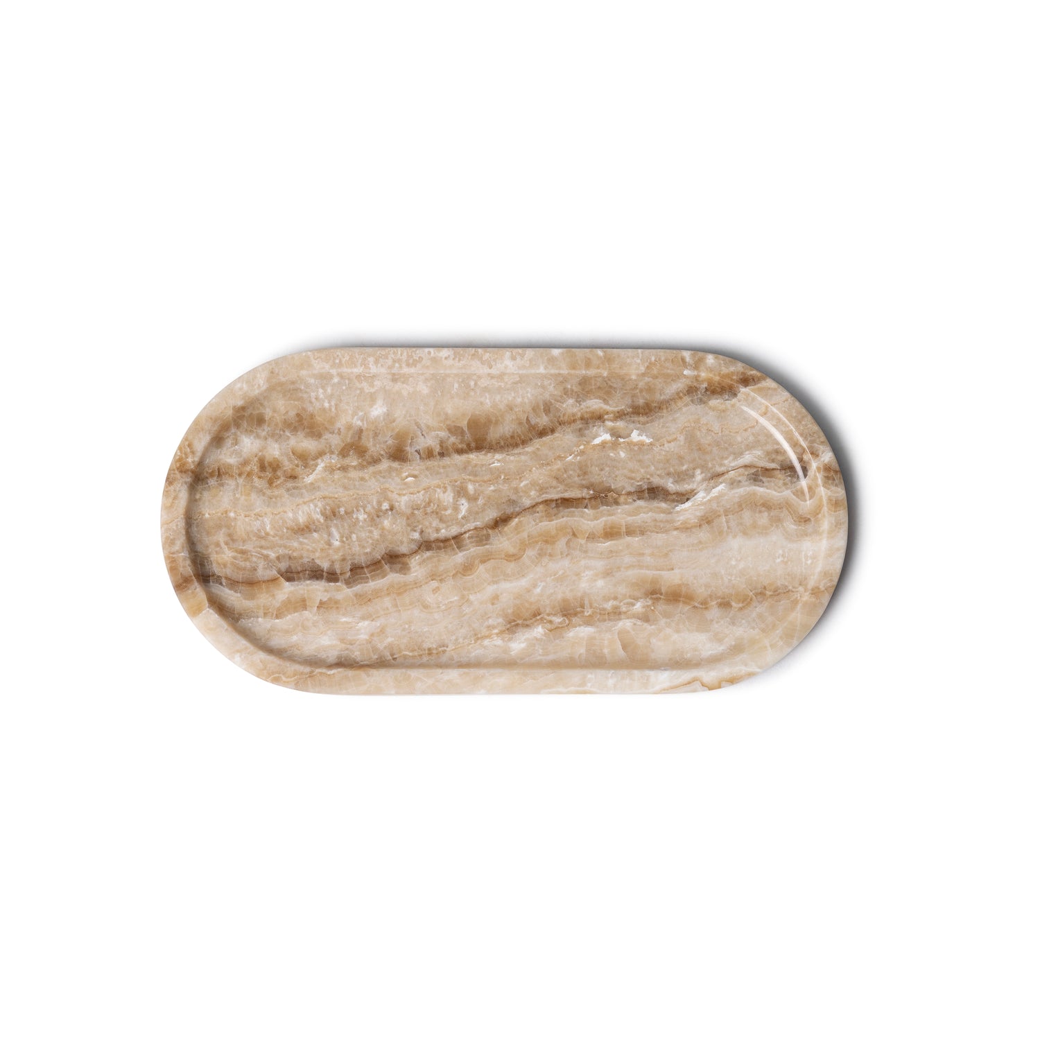 Marble tray oval 30x15cm sandal onyx