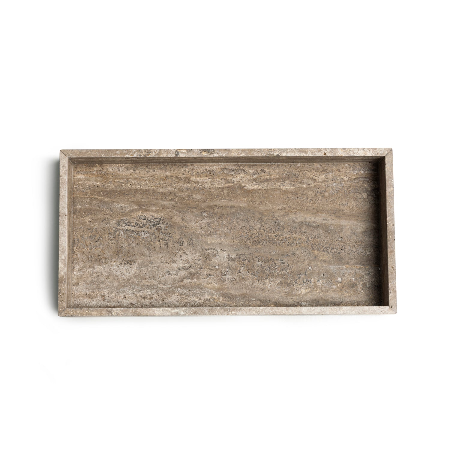 Marmer dienblad met rand 40x20x5cm Titanium travertine
