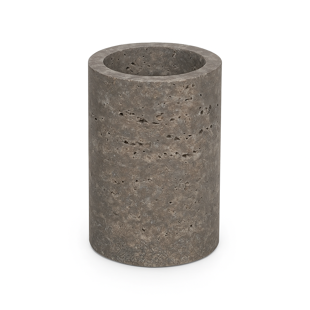 Titanium travertine vaas/wijnkoeler 18x12cm