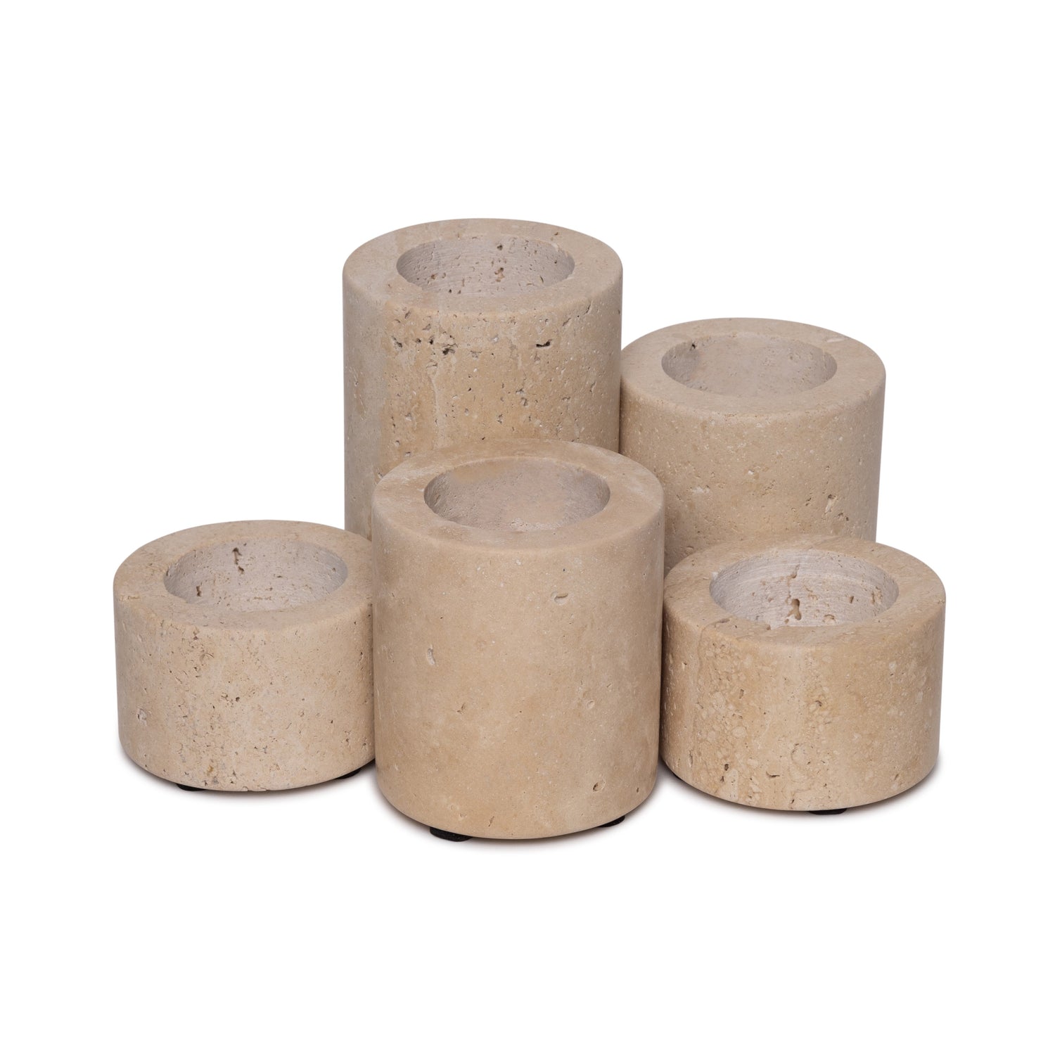 Travertine waxinelichthouder S Ø6x4cm