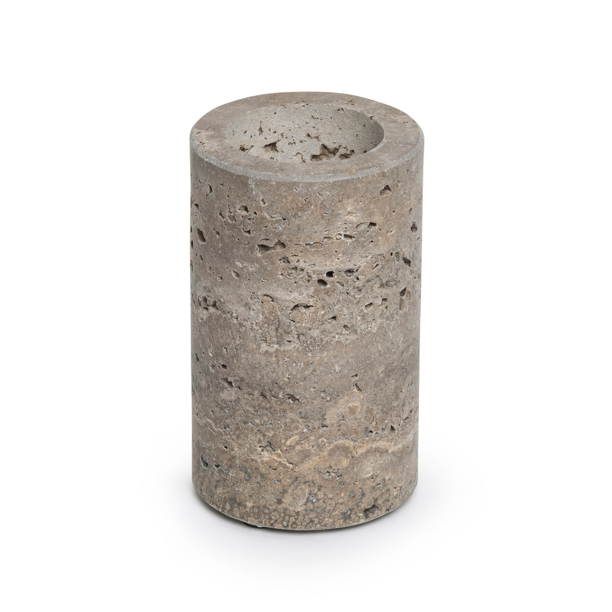 Titanium travertine waxinelichthouder L Ø6x10cm