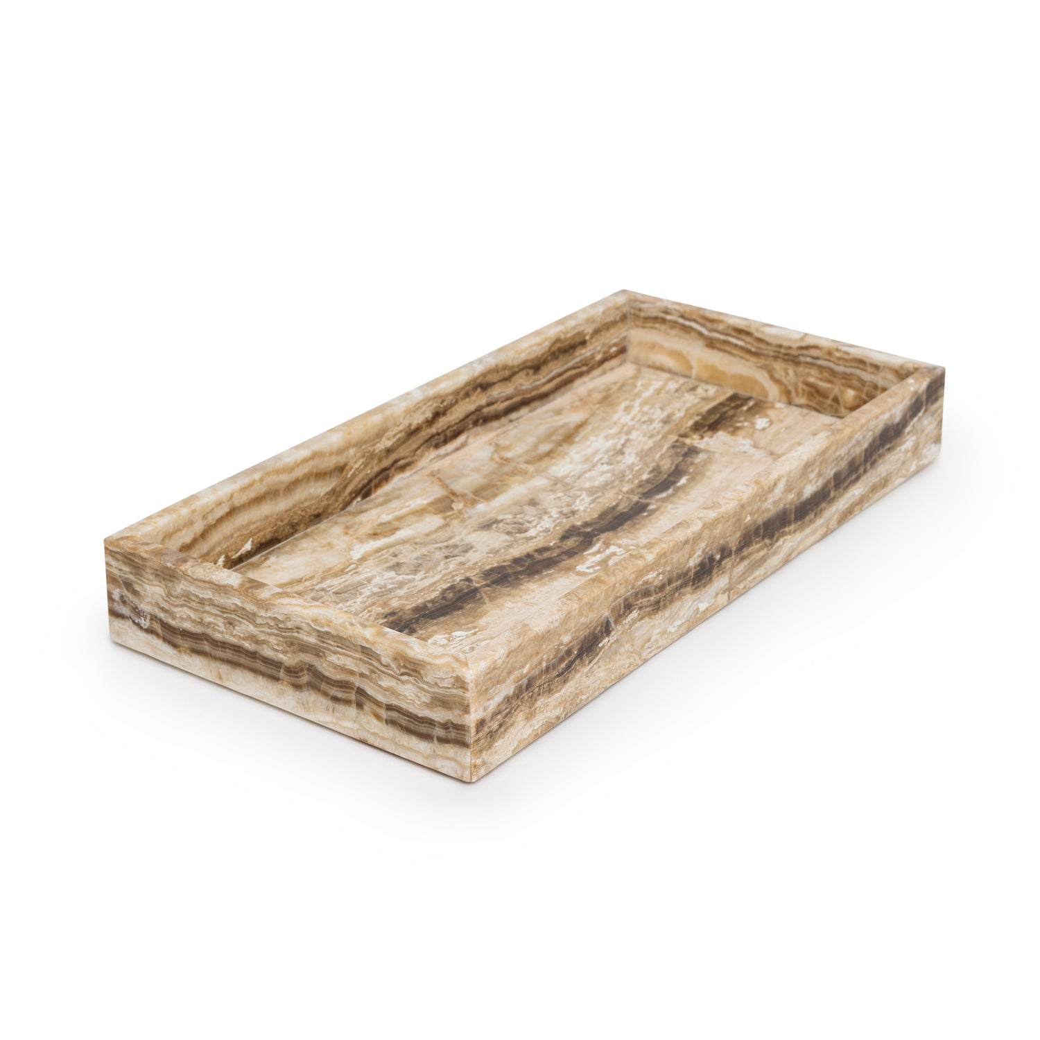Marmer dienblad met rand 40x20cm sandal onyx