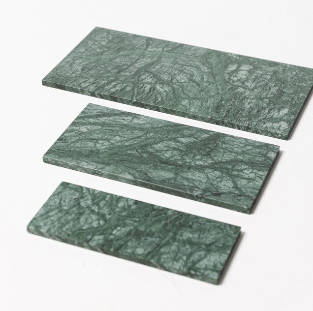 Marmer dienblad rechthoek L groen