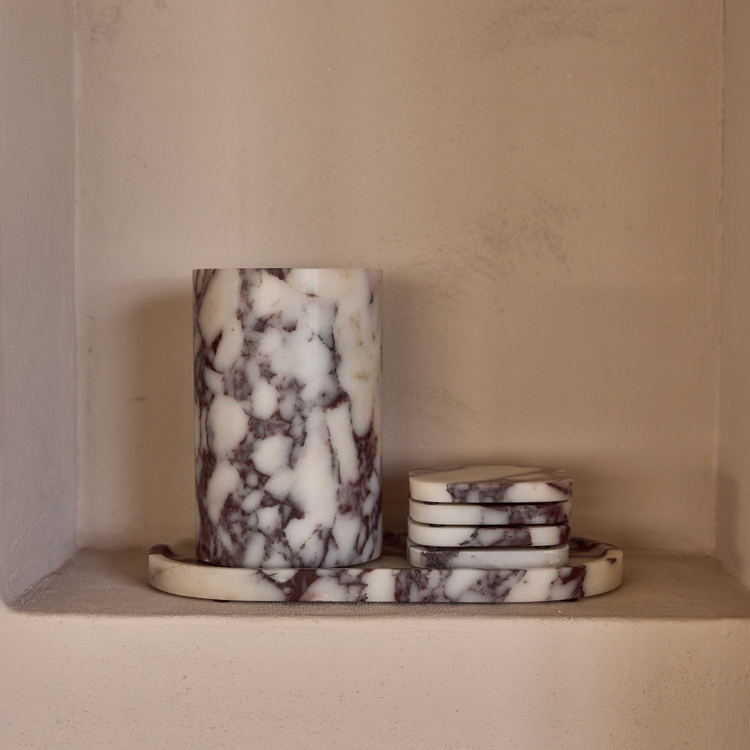 Marble tray oval 30x15cm Calacatta
