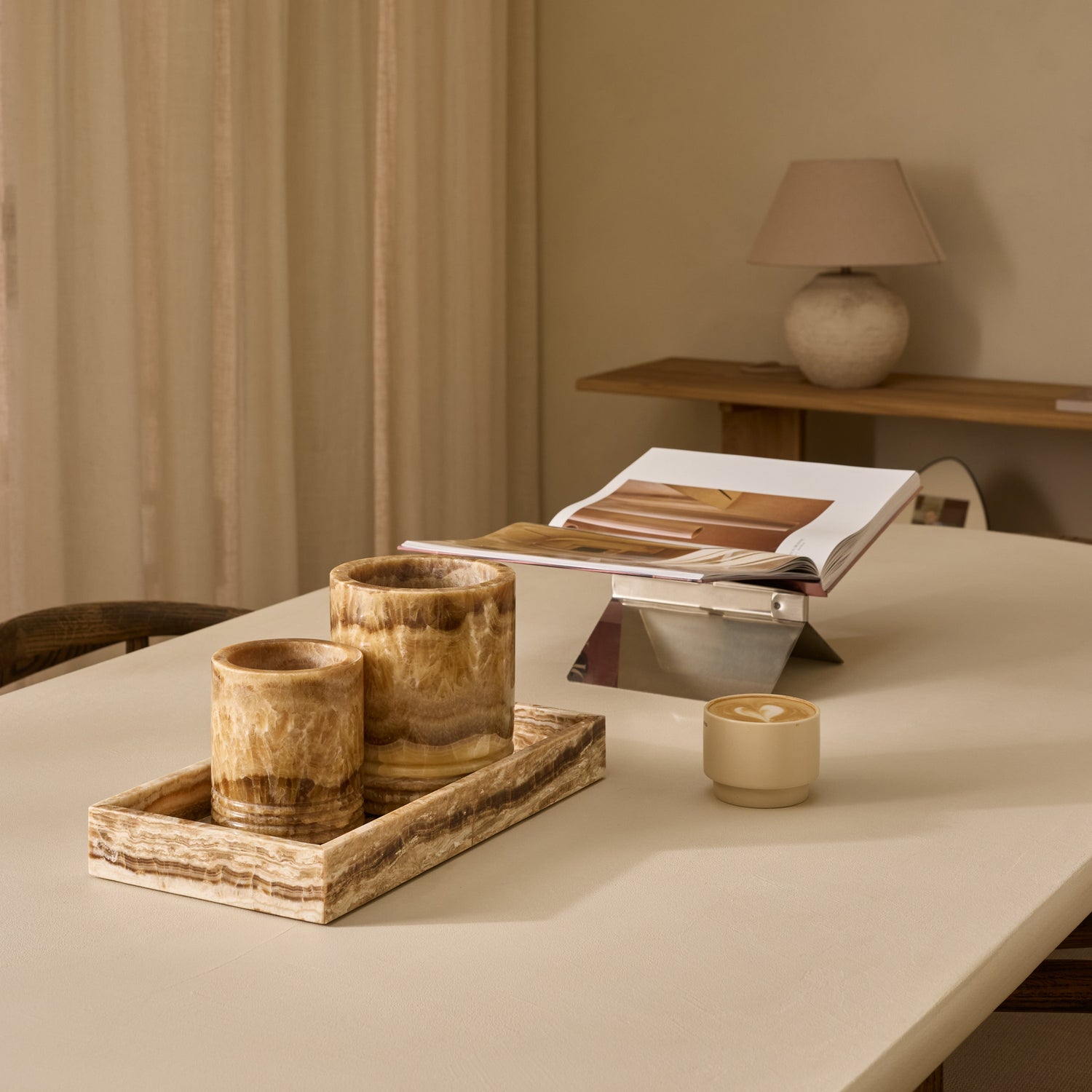 Windlicht Sandal onyx M Ø11x13cm