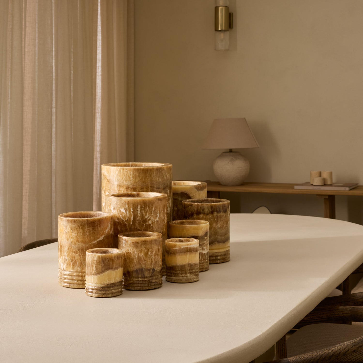 Windlicht Sandal onyx XXL Ø21x28cm