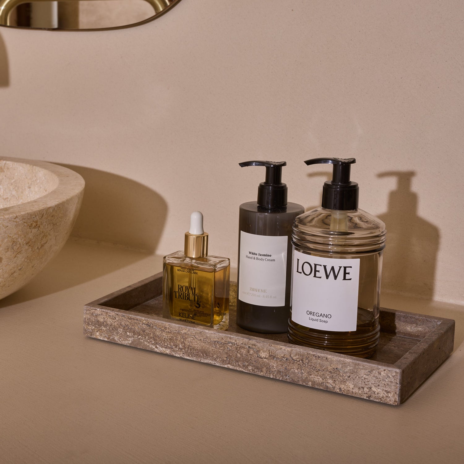 Titanium travertine dienblad tray 15x30cm