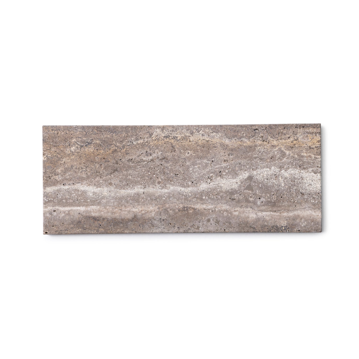 Marmer dienblad rechthoek S Titanium travertine 10x25cm