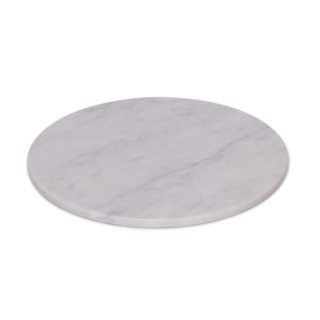 Marmer dienblad rond Ø30cm wit
