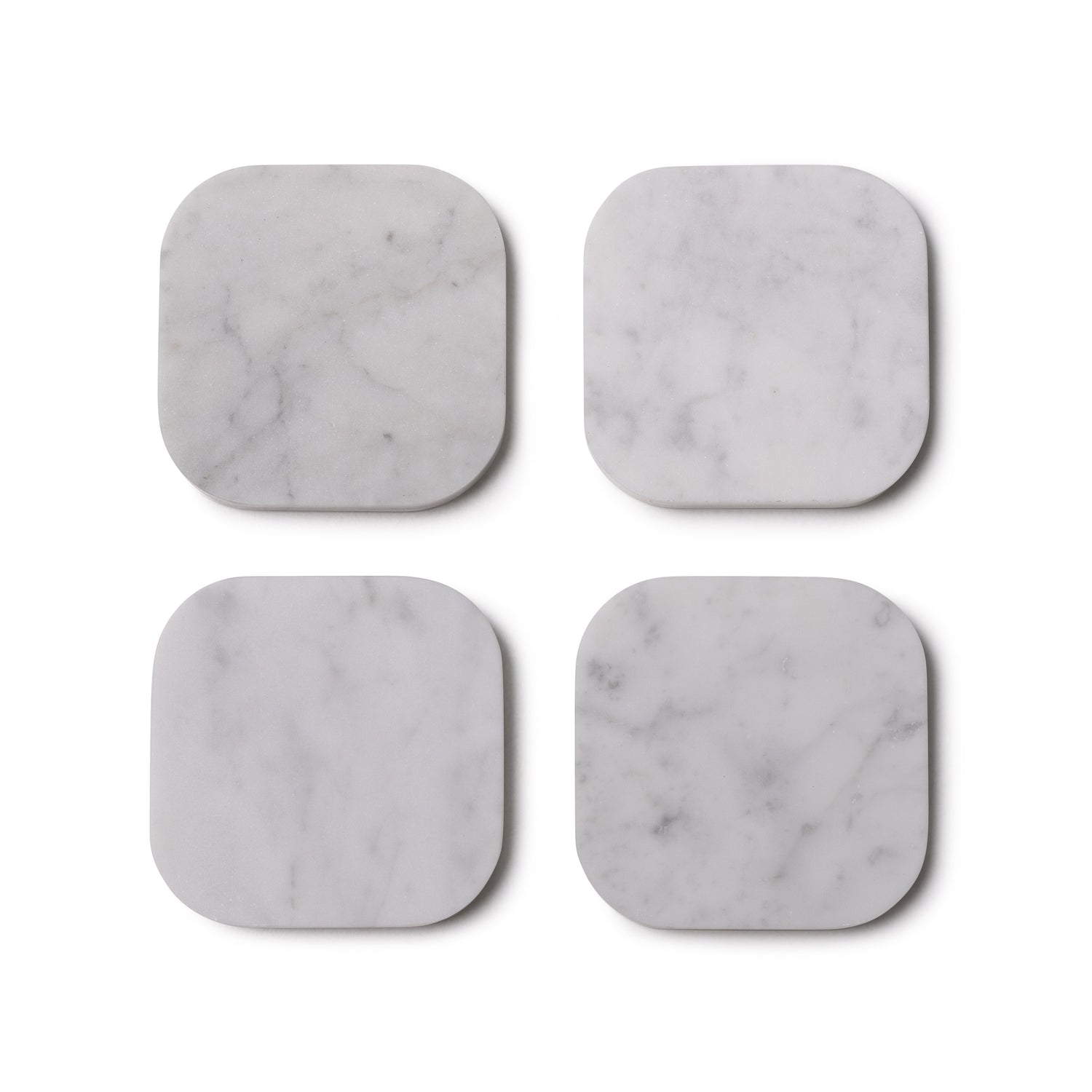 Onderzetter marmer - organisch - wit set van 4 stuks - 10x10x1cm