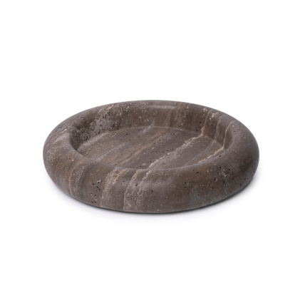 Titanium travertine turban bowl 40cm