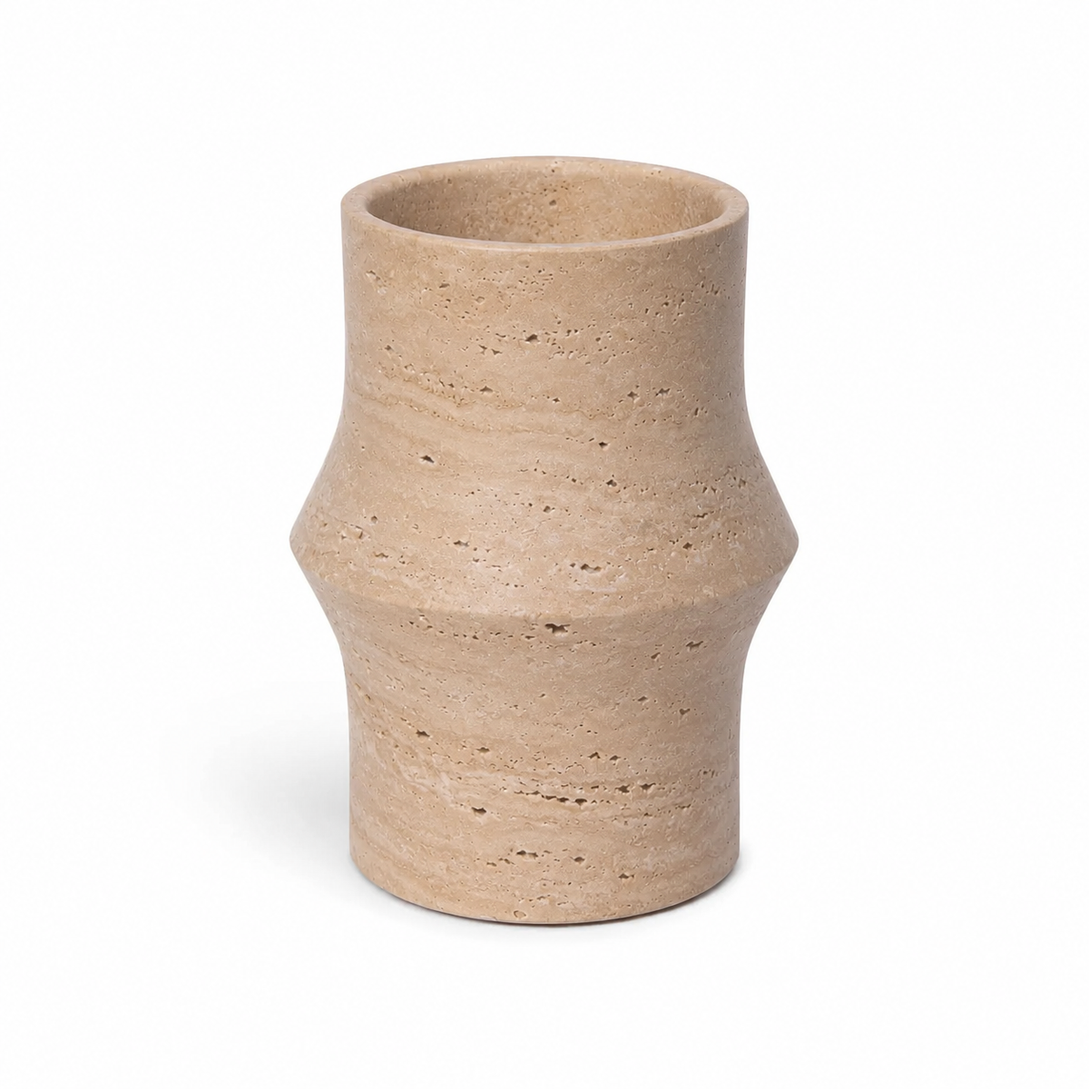 Travertine design vaas Ø12x20cm