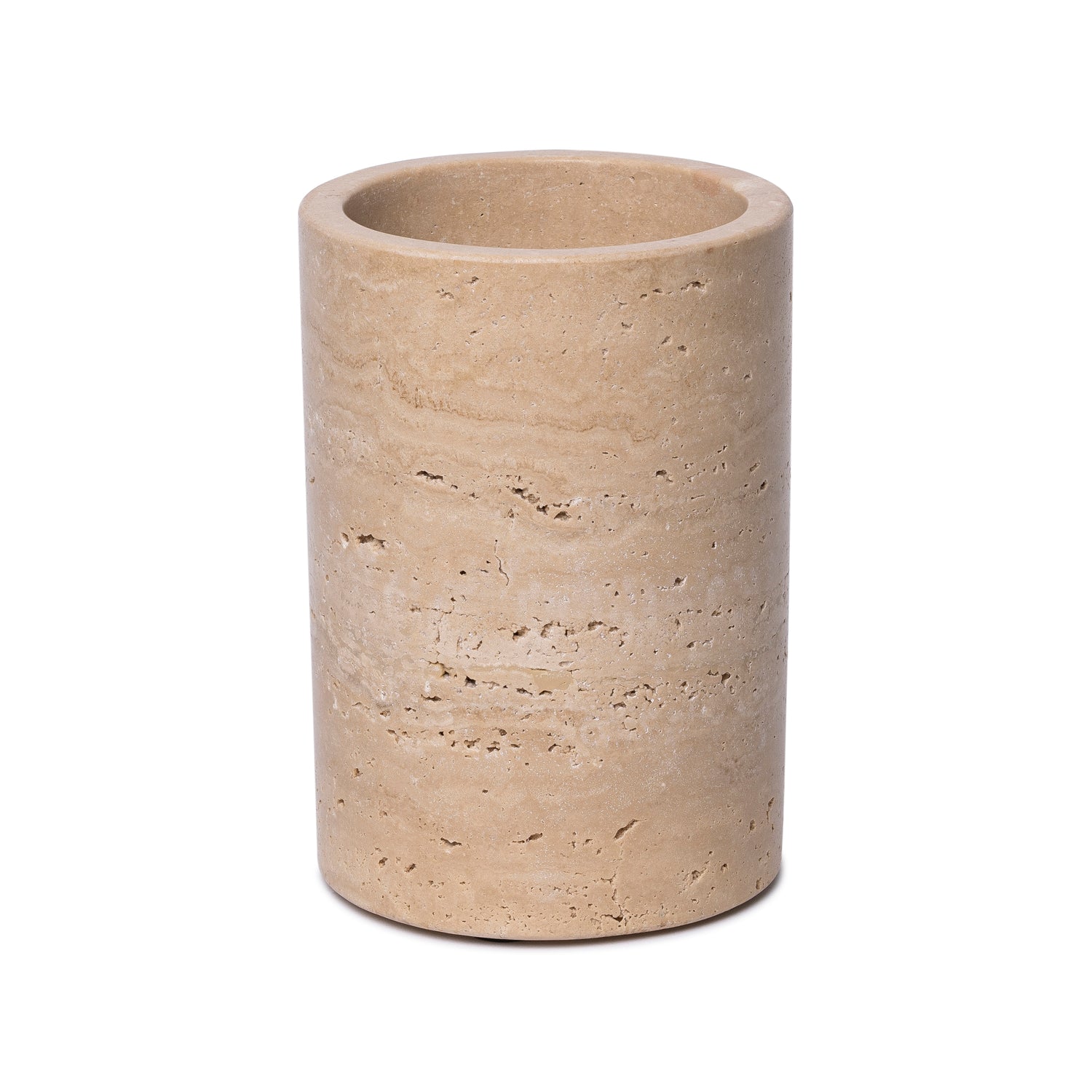 Travertine vaas/wijnkoeler Ø12x18cm