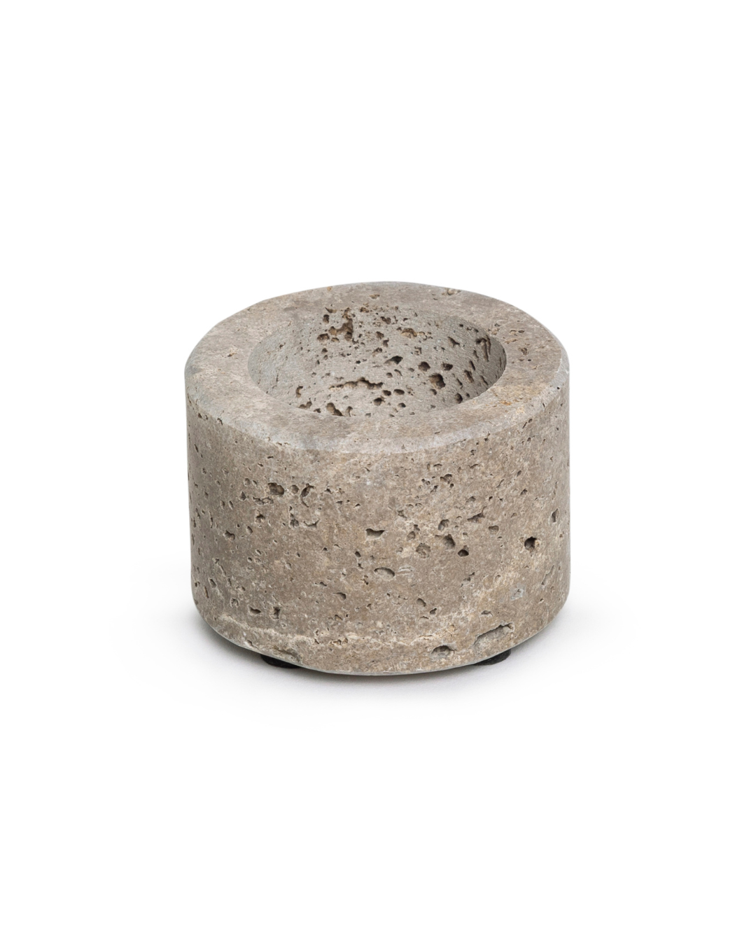 Titanium travertine waxinelichthouder S Ø6x4cm
